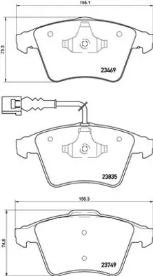 BREMBO P 85 149 On Fren Balatası-  Vw Touareg 03-07 7L6698151F 2104522 363916060625 QP3383C 252374919W SP434PR 598940 8DB355011621 TX1523 MDB2745