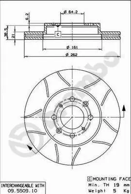 BREMBO 09.5509.75 Fren Dıskı On Max Honda SDB100600 561630 16039 9550914 24978E V311 561630J 45251SK7A00 BDC4372P GBD90840