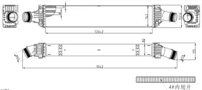 MGA 80324 Turbo Radyatoru Intercooler Audı A6 2.0 2019- 3014708 8W0145805AC DIT02018 8W0145805B AI4433 RA8010620 8W0145805R 55095JF0 47002N 12710062803