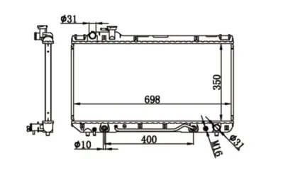 MGA 80025 Su Radyatoru Brazıng Toyota Rav4 1994 2000 At 164007A120 8MK376724721 164007A122 53288 164007A121 PRS3898 TO2220 64761 812220R 130256