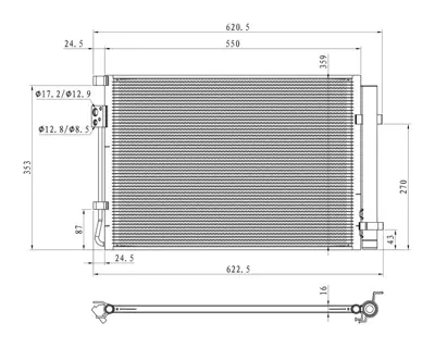 MGA 82545 Klıma Radyatoru Kıa Rıo 1.25 1.4 Stonıc 1.2 1.4 2016 97606H8050 97606H8000 83015709 350386 941161 562081N 512103N KA5341D 358030 CD821297M