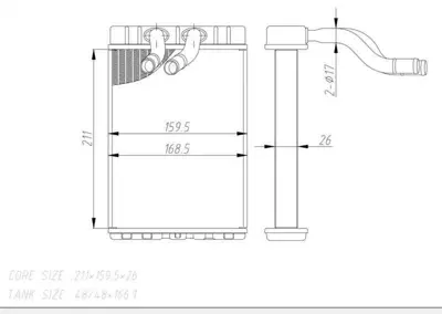 MGA 81294 Kalorıfer Radyatoru Brazıng Hyundaı H1 Starex 97-04 970234A000 970234A010 HY6232 6283010 54289 970234A020 972034A000 105142 HYA6232 77610