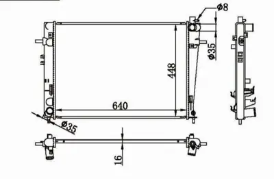 MGA 80070 Motor Su Radyatoru Brazıng Hyundaı Tucson Sportage 2.0 Crdı 2004-2010 Manuel 253102E550 253102E570 675063 8MK376745621 HY2328 CR909000P 1283137 59345 105395 350213127500