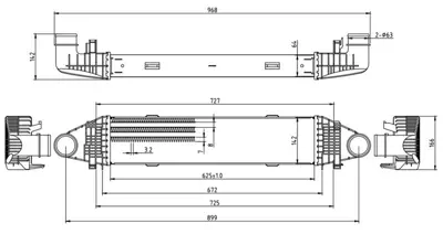 MGA 80098 Turbo Radyatoru Intercooler Mercedes   W204 C180 Komp-C200 Cdı 07 /-C 250-C 320-C 350    A2045000300 2045000300 MSA4525 CI358000P MS4525 CI358000S 96597 817M37A 30004525 818617