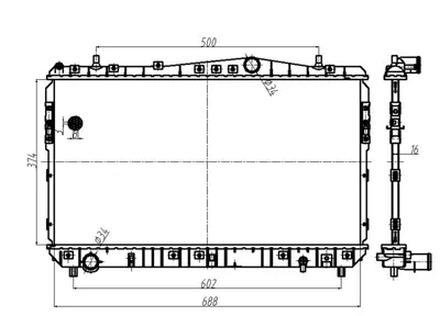 MGA 87004 Su Radyatoru Brazıng Chevrolet-Lacettı 1.4 1.6 96553378 96553422 96553428 PXNDC004 PRS3929 8MK376762691 735159 96433350 LRCCHLT04178 P96553378