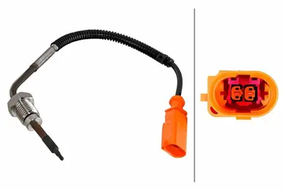HELLA 6PT 010 376-681 Egzoz Sıcaklık Sensoru- Turuncu Partıkul Sonrası Audı  Caga 03L906088F