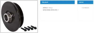 KMETAL 16-1083C Krank Kasnagı  Bmw  N 57 F-01/02/07/10/11 E-70/71  Cıvatalı 11237800026 dp0940 390304 V202496 QCD186 TVD1174 88374 VD1130 6400022 V204152