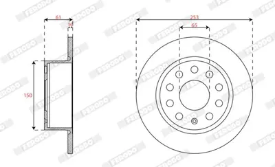 FERODO DDF2699C Arka Dısk-253×10 5×112 Skoda Octavıa 18- 5Q0615601C 3815314307 NBD2025 ADC4068 8D61611 ADV1843109 MDC2891C 107516 BG5022C LVBD1987