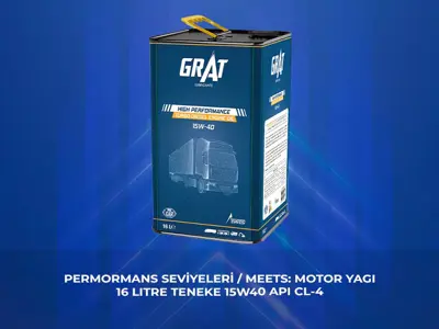 GRAT 6154016 Motor Yagı 16 Lıtre Teneke 15w-40 Apı Cı-4 
