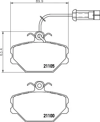 HELLA 8DB 355 006-191 Fren Balatası On  Fıat Tempra Tıpo  5888781 13046029482 MDP1024 2110017025T479 HP2990 HP2585T MDB1606 LP1027 HP2585 P23044