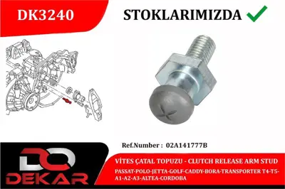 DEKAR 3240 Debrıyaj Catal Pımı Vw Audı Seat Skoda 02A141777B