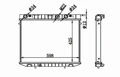 MGA 87073 Su Radyatoru Brazıng 32mm Opel Frontera A  2.0-2.2-2.4 Monterey 3.2 1302058 91146915 13304 53947 1073051 121037 37002213 37002188 91190255 121038