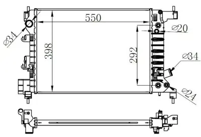 MGA 87075 Su Radyatoru Brazıng At Chevrolet Aveo T300 1.4 Benzınlı 95460092 8002043 61696 520133N CT2043 107528 56M16 DW328R003A 95460091 DW328R004B