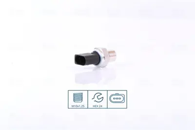 NISSENS 301101 Klıma Basınc Sensoru Vw Crafter 17-  Golf 13-  Passat 15-  Audı A3 13-16  A4 13-16 leon 13-16 ASE21000P K52088 210379 4F0959126A 4H0959126A 8K0959126B V10730300 4F0959126B 4H0959126B KTT130042