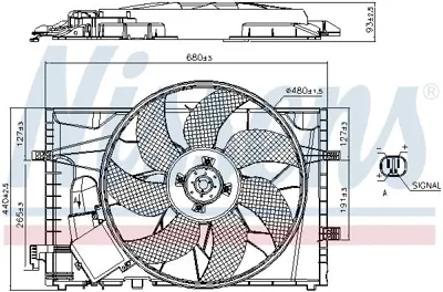 NISSENS 85656 Fan Motoru Davlumbazlı Mercedes 203-209 A2035000293 2035000293 A2035000193 2035000193 3032746 A2035000093 2035000093 ACI3032746 8210005 5062002