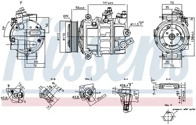 NISSENS 890893 Klıma Kompresoru Vw Crafter  Transporter 7E0820803M 7E0820803T 8FK351341091 50501160 7N0816803B 7N0816803D AC01160 92020332 890608 8423P