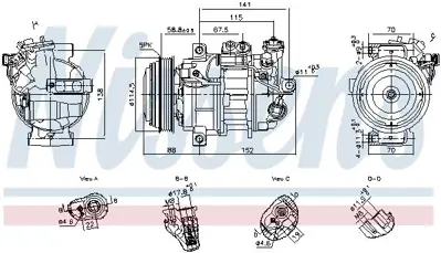 NISSENS 891101 Klıma Kompresoru Mercedes W177 W247 C118 ACP01405 511306 A0008304202 4472503670 50501308 700511306 4472503671 8304202 4472503673 AC01308
