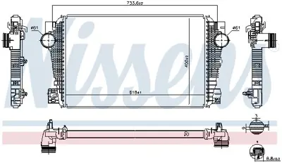 NISSENS 96258 Intercooler Radyatoru-180 Ps Vw Amarok 10- Cnea-Csha 2H0145804C VN4371 8ML376701321 VW4371 CI29000P 58004371 70820313 376701321 107506 LRIC182H