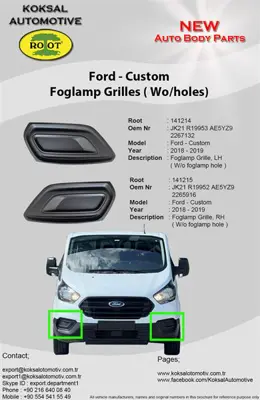 ROOT K141214 Sıs Kapagı  Sol  Sıssız   2267132 Ford Custom 2018-2019 13718616211 13718655836 R19953