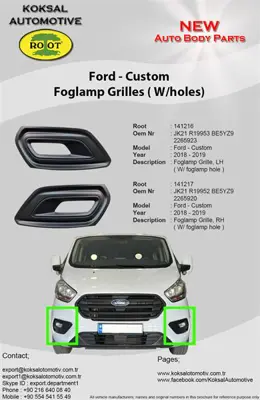 ROOT K141217 Sıs Kapagı  Sag  Sıslı   2265920 Ford Custom 2018-2019 JK21 R19952 BE5YZ9