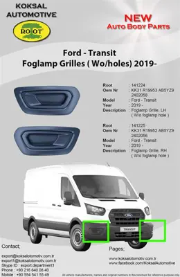 ROOT K141225 Sıs Kapagı   Sag Sıssız  2402056 Ford Transıt 2019- KK31 R19952 AB5YZ9