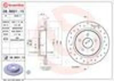 BREMBO 08.B601.1X Fren Dıskı Arka Delıklı  Ford C-Max Iı 1.6 Tı 10-/ C-Max Iı 2.0 Tdcı 11- AV612A315BA 8B60110 92238900 92238903 P24148 AV612M008AA T2050 816 C2Y32648ZB 6119382