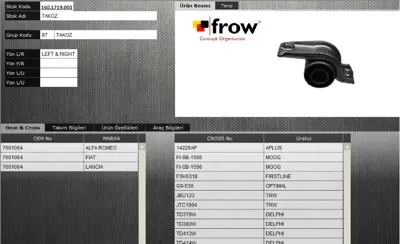 FROW 1601719001 Salıncak Burcu Ic Kucuk Fıat Brava 7601064 EMS3020 TD378W 850015800 SB1717 1215026 FISB1596 FSB7 G9530 FISB1585