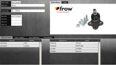 FROW 1601201001 Rotıl Alt Sag Sol Fıat Bravo Iı 50705463 22908 BBJ5582 46317 2160100008 FIBJ5414 9390160056 92FT10530 4700324 19081