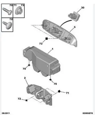 BITAPART BCI286001 Bagaj Acma Kolu Orjınal Cıtroen C4 8726.Q9 / 8726.Q8