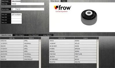 FROW 3581719001 Salıncak Burcu Opel Corsa C Combo C Merıva 00 - 13138151 JBU504 24430103 26580 22200054701H 22200054701 352310 OPSB0443 TD377W 352320