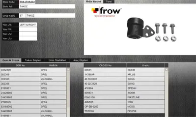 FROW 3581719002 Salıncak Burcu Opel Corsa C Combo C 00 - 352366 809632 1215578 6140350027 L24836 206107 352309 121528061 OPSB0203 JBU510