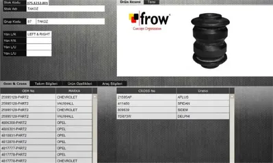 FROW 3751212001 Salıncak Burcu Kucuk Opel Antara 4817778 96819161 96819162 52026608 SS7006 4802540 RUC04 4802541 N4230915 4301101