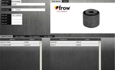 FROW 5071719007 Salıncak Burcu Ford Mondeo I 6867577PART FRP10087 803717 38991 1S715K743ABP 111S1445 FDSB7951 87FR09516 2610201 409FO0279