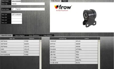 FROW 5101719003 Salıncak Burcu Sol Ford Focus C- Max 1502084 31277464 31277465 FE27913 4M513A423AC TC1449 B32H34300A 6M5Y3A423BA 4M513A423AF 6M5Y3A424AC