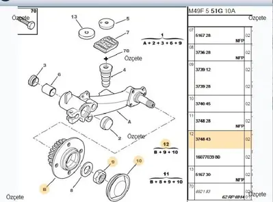 BITAPART BPE176014 Arka Porya Rulmanı Peugeot Partner 374828 WBK10008 460276 29382 KWD1345 5937 62929382 FR691226 722247 FHBK1016