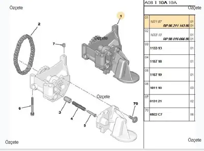 BITAPART BPE225007 Yag Pompası P106 P206 P207 P307 Tu5jp4 100187 147200 376719235 242500 350213866000 1330000 11M51 CNA2208 232692 350213102700