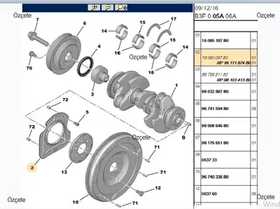 BITAPART BPE231025 Kece Krank Arka Peugeot Pp208 Pp301 Pp308 Pp3008 Pp508 Pp5008 Part 1611187480 1609009780 20037036B P9326001 SU00101164 3647152 OS1636 SU00101012 LK5020 OC1401