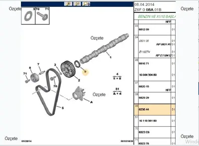 BITAPART BPE231028 Eksantrık Keçesı Peugot Pp206 Pp307 Pp308 Pp406 Pp407 Pp607 Pp806 P 0236.44