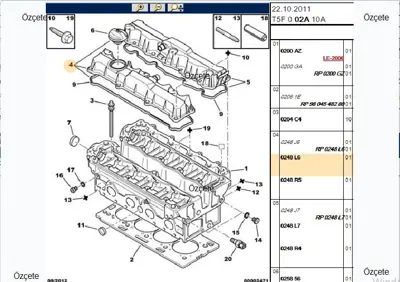 BITAPART BPE260010 Subap Ust Kapagı Eksoz Tarafı Orjınal Peugeot 206 307 Tu5jp4 0248.L6