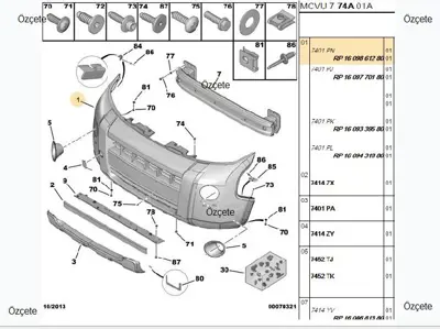 BITAPART BPE278002 Ön Tampon Sıs Farsız  Bipper 1609861280 25031077 5510000553900Q 7401PN 976570 FT9071021 4085050 3173200QC P2342 10010121