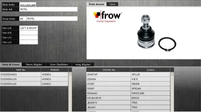FROW 5531201009 Rotıl Alt Sag Sol Honda  Cıvıc 00-06 51220S5A003 TC1299 HOBJ6619 51220S5AJ30 51220S5AJ10 404291 QSJ3313S 53010SR3010 2720918 31160100000