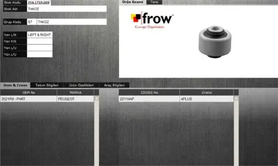 FROW 2541719009 Salıncak Burcu Sag Peugeot P206 Cc 2d 1.6 Hb 2a C Sw SS926 3521R9 SP306842 BR1851 G61071 BR1543 TC875 V420072 52003 382338