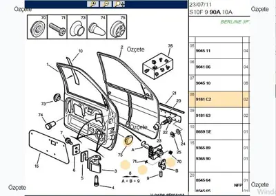 BITAPART BPE302026 Kapı Gergısı On 106 9181C2 2312023 11017003 918170 131890 V420816 425460 T443111 770677 43111