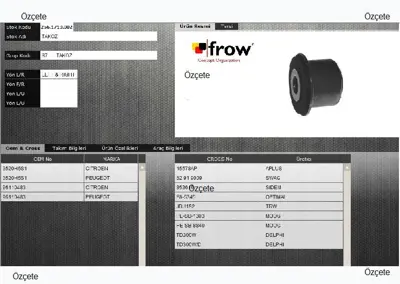 FROW 2561719002 Salıncak Burcu Peugeot P306 BCA1076L 4009821 96558884 QSA993S 850028508 BCA5659 20TC413 299000024521 17436 35210000