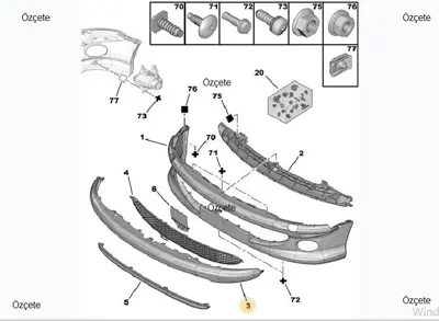 BITAPART BPE309160 On Tampon Bandı Peugeot 206 Gtı PG0091246 6509015507922P 7452H9
