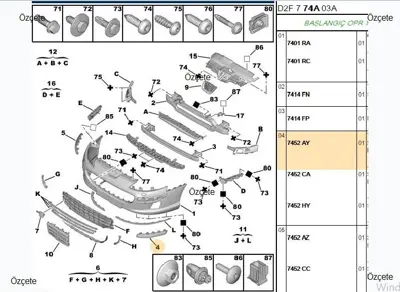 BITAPART BPE309282 On Tampon Bandı Sol Sıyah Peugeot 407 7452AY PG0611244 4060581 ACI4060581 7452CA 613413 28013553 PGMM0617 5513005537921P