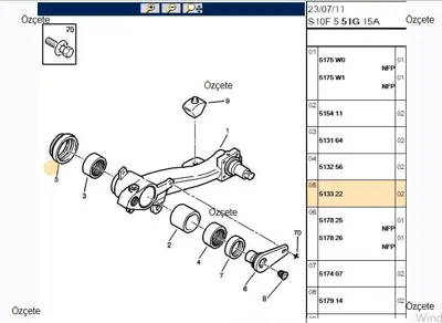 BITAPART BPE309388 Arka Suspansıyon Traversı 106 Komple 514858 552543K000 5713677 271897 551204M700 5515251E00 T404499 31443 5003 4499