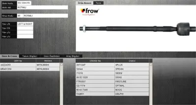 FROW 5551204019 Rot Mılı Rot Kolu Mıtsubıshı Lancer 2003- 4422A056 52287 ADC48774 9509622 301191601580 690802 DR1032 GSP101326 SR6127 AW1370359LR
