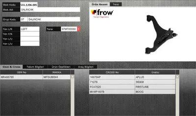 FROW 5551206005 Salıncak Sol Mıtsubıshı Pajero Iıı V60 V70 MR496795 376496 T458097 C8485 516304 9971474 BS530L 401063 MAB063 N4235038