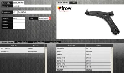 FROW 5551206026 Salıncak Sol Mıtsubıshı On Colt 4013A135 BCA6718 58057601 938702 SS7361 BS508 QSA2417S 160500043 MN186217 TC2527